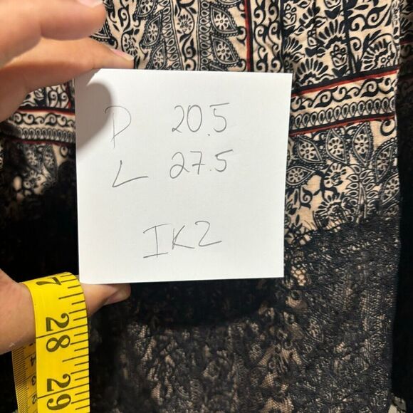 NWT Anthropologie Vanessa Virginia Off Shoulder Blouse M Black Motif Boho Floral - Picture 9 of 9